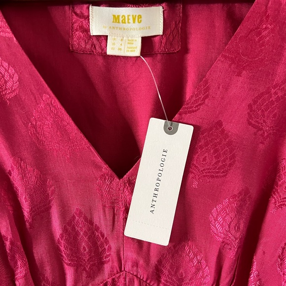 NWT Maeve Christine Raspberry belted style dress - Picture 5 of 10